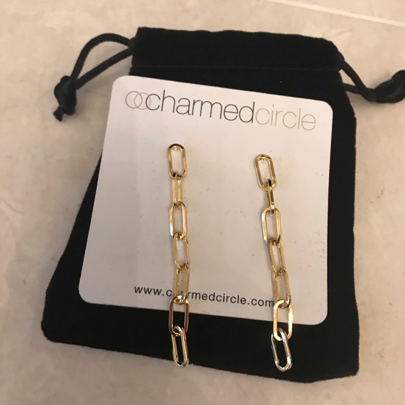 Chain link post earrings - Picture 2 of 2